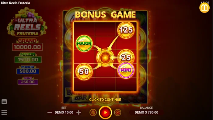 Ultra Reels Fruteria - pokretanje Hold and Win sobe